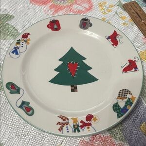 Ro Gregg Welcome Winter Salad Plates Christmas Stoneware Farmhouse
